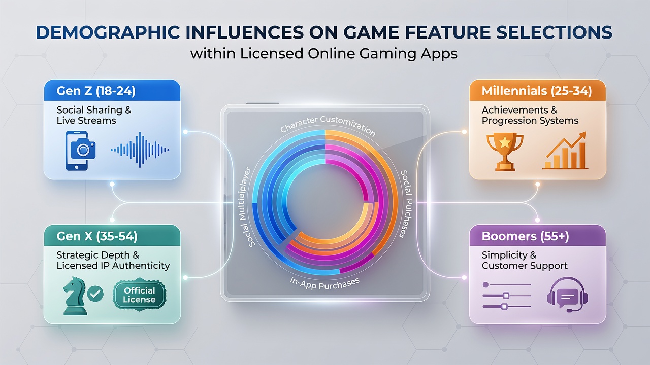 Visualization of demographic data patterns in licensed online gaming applications