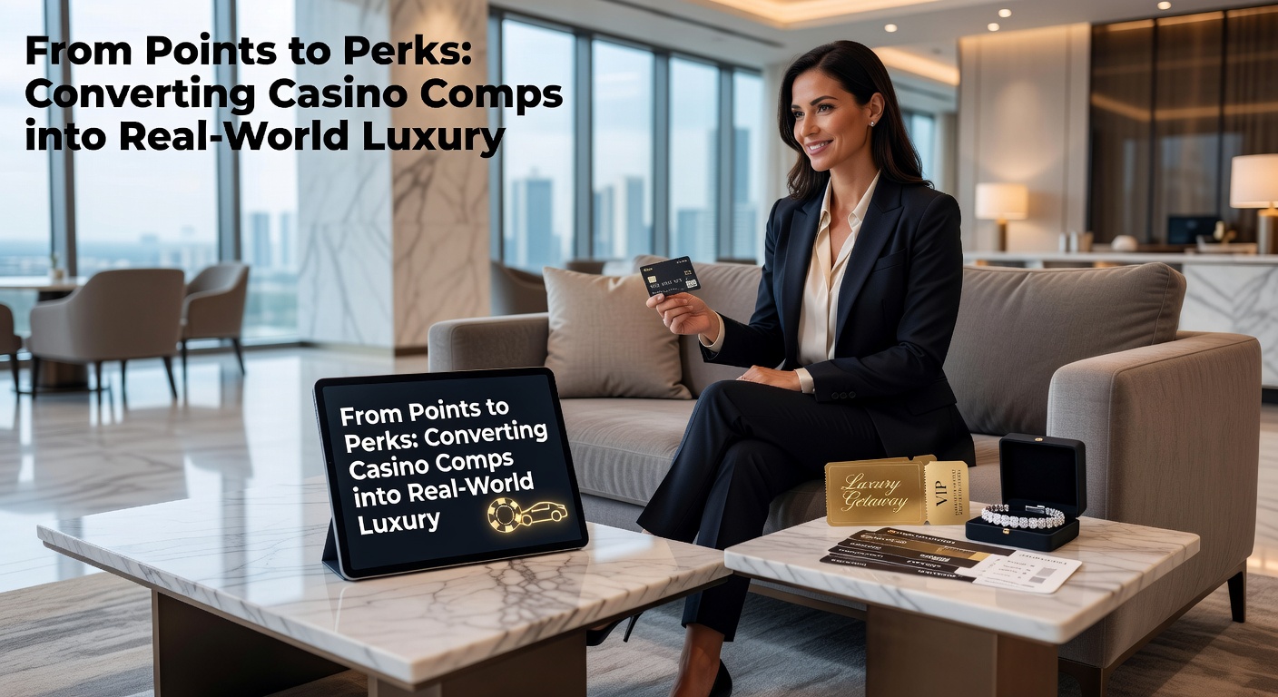 Casino loyalty card being swiped at a high-stakes table, with luxury perks like hotel suites and fine dining visible in the background