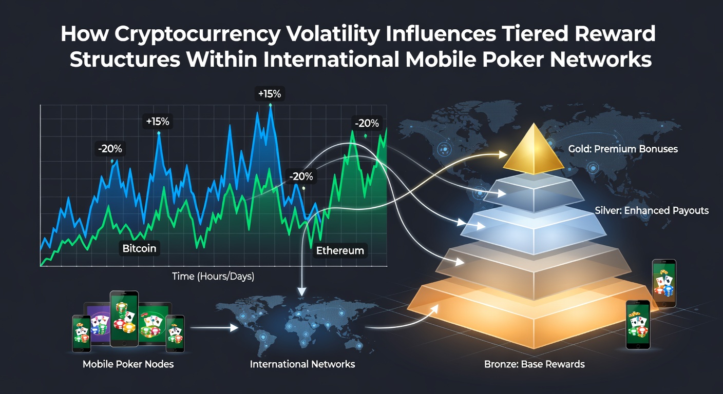 Mobile poker players engaging with cryptocurrency reward tiers on international networks