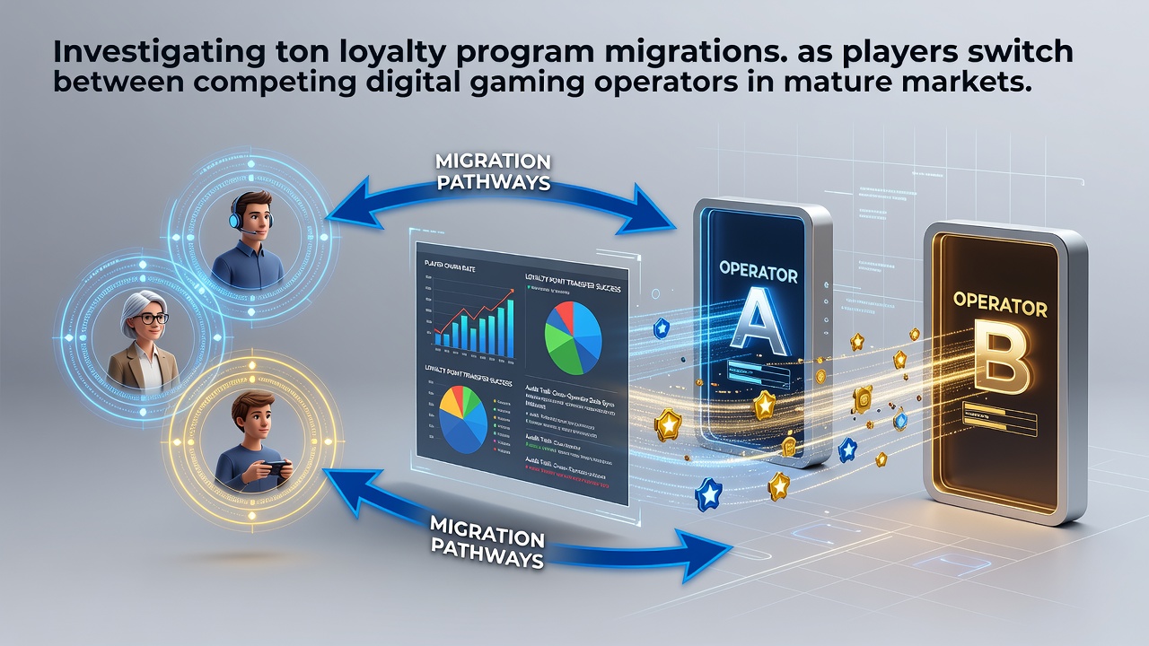 Digital gaming operators analyzing player loyalty data on multiple screens in a modern control room