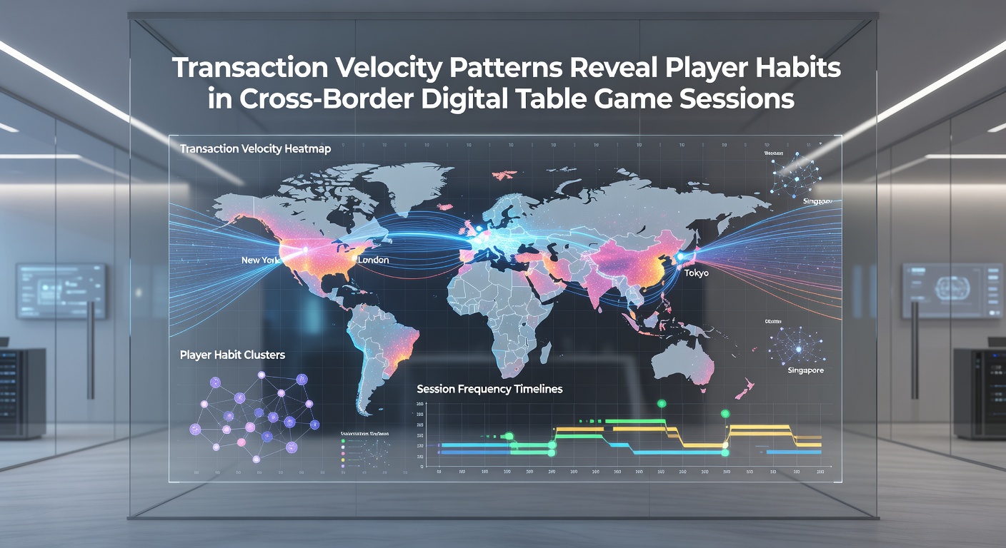 Analytics dashboard displaying transaction velocity trends for international table game users