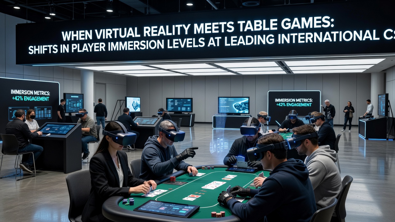Players interacting with VR table games showing immersion metrics on casino platforms